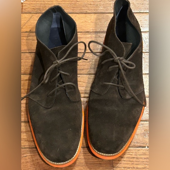 Cole Haan Men\'s Lunargrand Woodbury Brown Suede Orange Chukka Boot 13 US main image 4